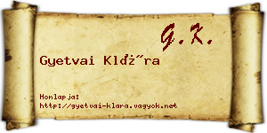 Gyetvai Klára névjegykártya
